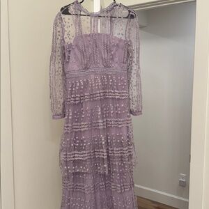 Elegant Lavender Lace Dress